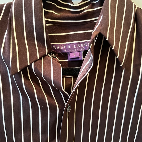 Ralph Lauren Purple Label Ralph Lauren Collection Brown Silk Blouse - Picture 2 of 9